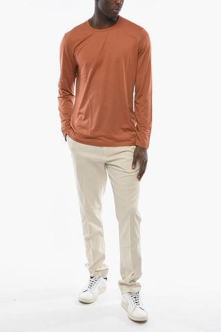 T-shirt a Maniche Lunghe in Seta