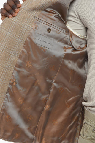 Blazer LEADER in Seta con Fantasia a Quadri e Tasche con Aletta