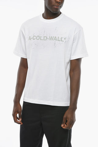 T-shirt Girocollo con Stampa Logo Maxi