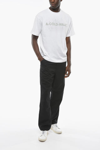 T-shirt Girocollo con Stampa Logo Maxi