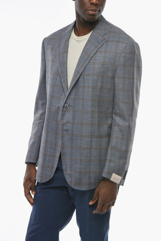 Unlined LEADER SOFT Windowpane Check Blazer