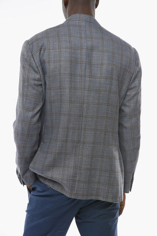 Unlined LEADER SOFT Windowpane Check Blazer