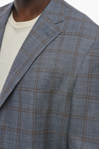 Unlined LEADER SOFT Windowpane Check Blazer