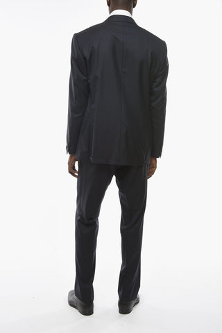 Virgini-wool-twill LEADER Suit with Notch Lapel