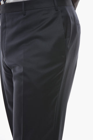 Virgini-wool-twill LEADER Suit with Notch Lapel