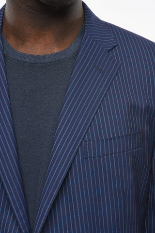 Extrafine Virgin-wool ACADEMT Suit in Pinstripe Motif