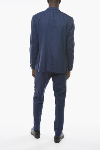 Extrafine Virgin-wool ACADEMT Suit in Pinstripe Motif
