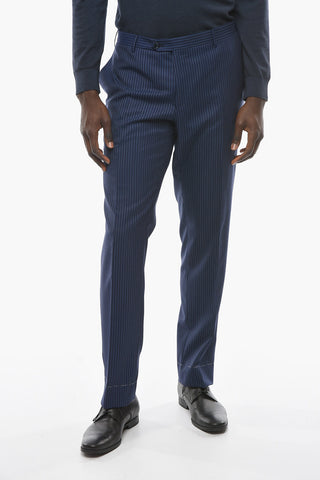 Extrafine Virgin-wool ACADEMT Suit in Pinstripe Motif