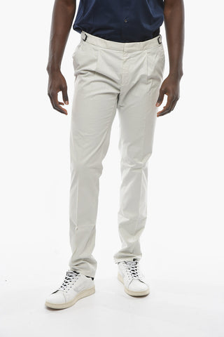 ID Single-pleated Chino Pants with Adjustable Waist