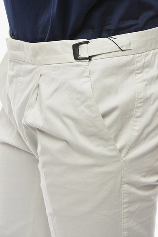 ID Single-pleated Chino Pants with Adjustable Waist