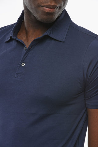 Silk Polo T-shirt with Logo Embroidery