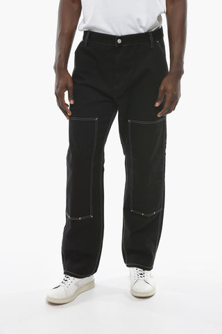 Jeans Regular Fit a Vita Regolare con Cuciture a Vista 23 cm