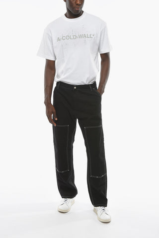 Jeans Regular Fit a Vita Regolare con Cuciture a Vista 23 cm