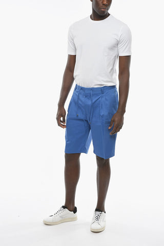 ID Stretch-Baumwoll-Shorts mit zwei Bundfalten