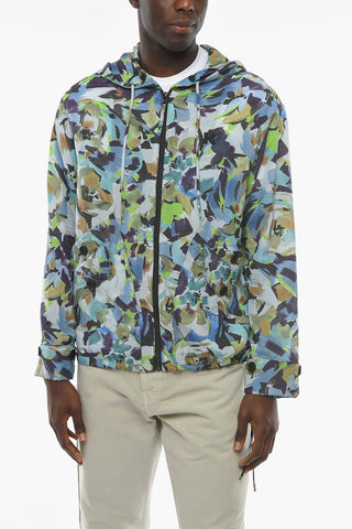 Multipocket Nylon Windbreaker with Hood