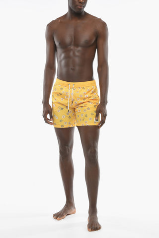 Printed Boxer Swim Briefs FLOWER