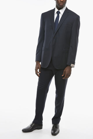 Virgin-wool ACADEMY Suit with Notch Lapel