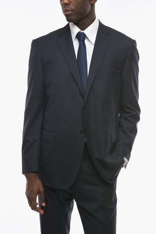 Virgin-wool ACADEMY Suit with Notch Lapel
