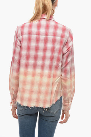 Camicia Sahariana in Cotone Motivo Plaid Check
