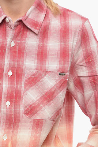 Camicia Sahariana in Cotone Motivo Plaid Check