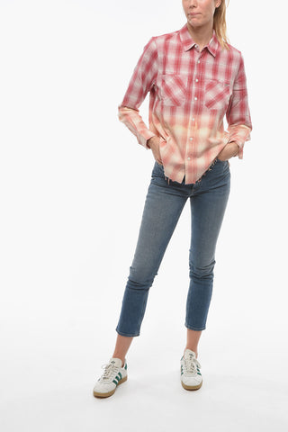 Camicia Sahariana in Cotone Motivo Plaid Check