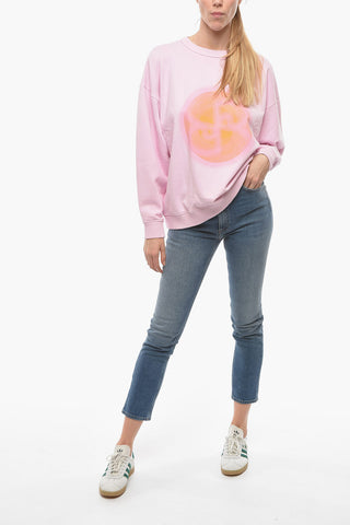 Brushed Cotton Crew-neck ILSE SUN Sweatshirt with Front Print
