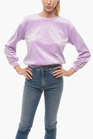 Soft Fleeced Velour SHANARA Crew-Neck Sweatshirt
