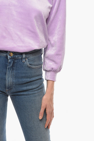 Soft Fleeced Velour SHANARA Crew-Neck Sweatshirt