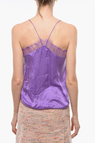 Silk Top with Lace Trimming