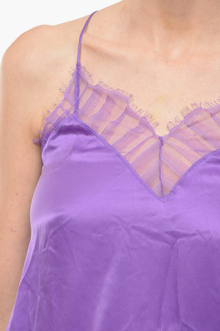 Silk Top with Lace Trimming
