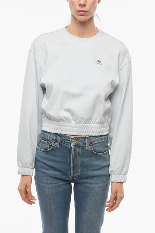 Crop WENTZEL Crew-Neck Sweatshirt with Silver Logo