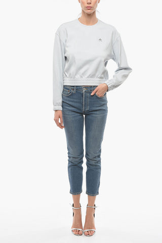 Crop WENTZEL Crew-Neck Sweatshirt with Silver Logo