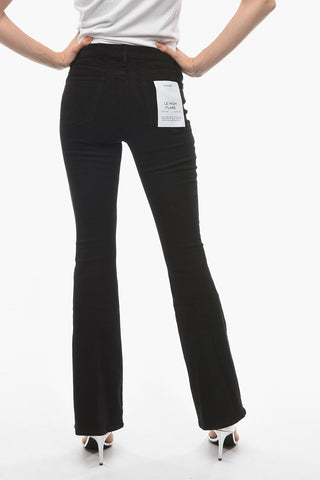 Flare-Jeans aus Stretch-Baumwolle mit hoher Taille 26 cm