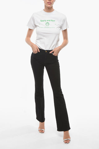 Flare-Jeans aus Stretch-Baumwolle mit hoher Taille 26 cm
