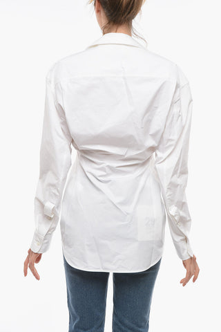 Popeline Cotton Shirt with Trompe L'oeil Collar