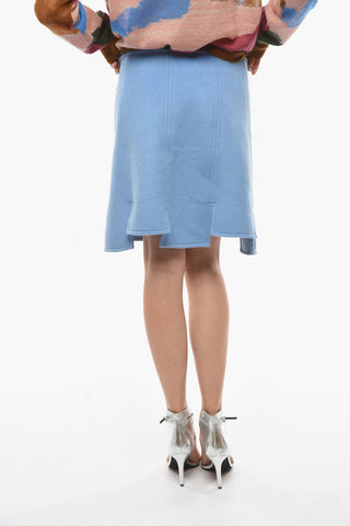 Felt Wool Asymmetrical Cut A-Line Skirt