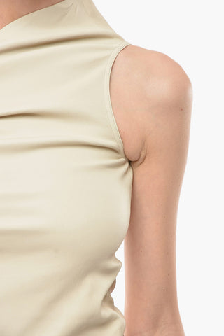 FOGACHINE Soft-leather ATHENA One-shoulder Top with Draped Detailing