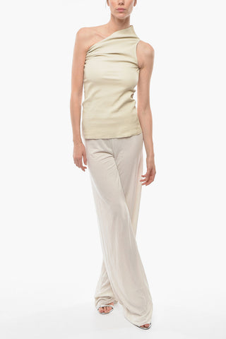 FOGACHINE Soft-leather ATHENA One-shoulder Top with Draped Detailing