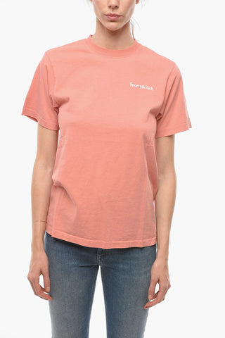 T-Shirt Girocollo con Stampa a Contrasto