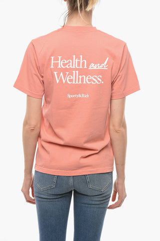 T-Shirt Girocollo con Stampa a Contrasto