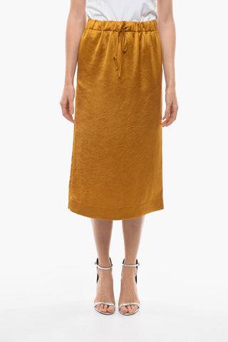 Crepe-Effect CLAIRE Maxi Sheath Skirt With Split On the Back