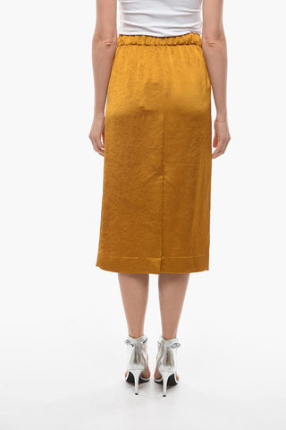 Crepe-Effect CLAIRE Maxi Sheath Skirt With Split On the Back