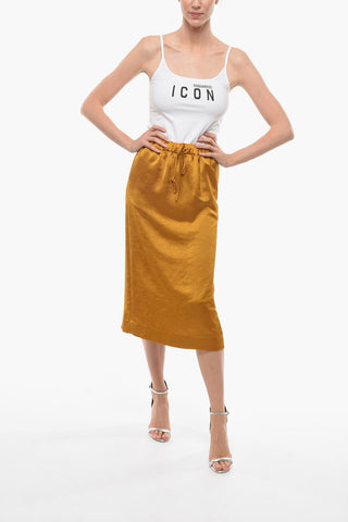 Crepe-Effect CLAIRE Maxi Sheath Skirt With Split On the Back