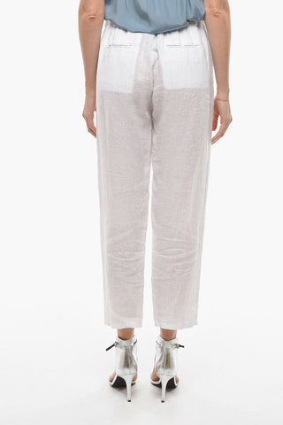 Linen PETE Single-pleated Chino Pants