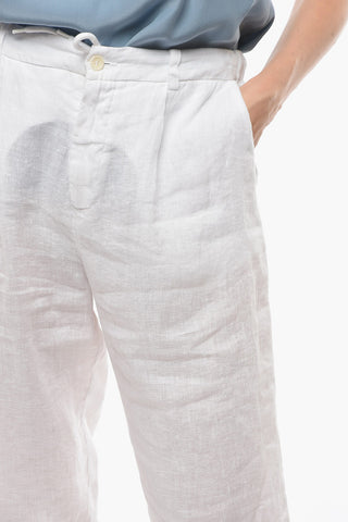 Linen PETE Single-pleated Chino Pants