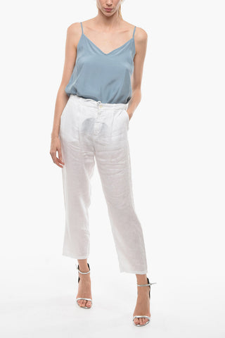 Linen PETE Single-pleated Chino Pants