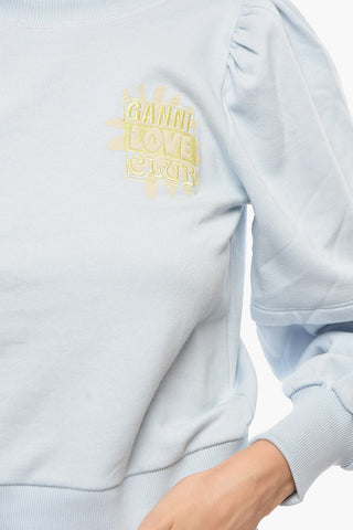 Open Back Fleeced Cotton Crew-Neck Sweatshirt
