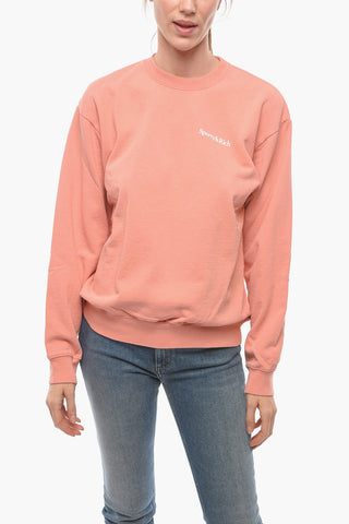 Brushed Cotton Crew-neck Sweatshirt with Contrasting Print