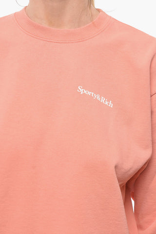 Brushed Cotton Crew-neck Sweatshirt with Contrasting Print