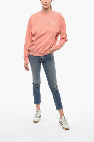Brushed Cotton Crew-neck Sweatshirt with Contrasting Print